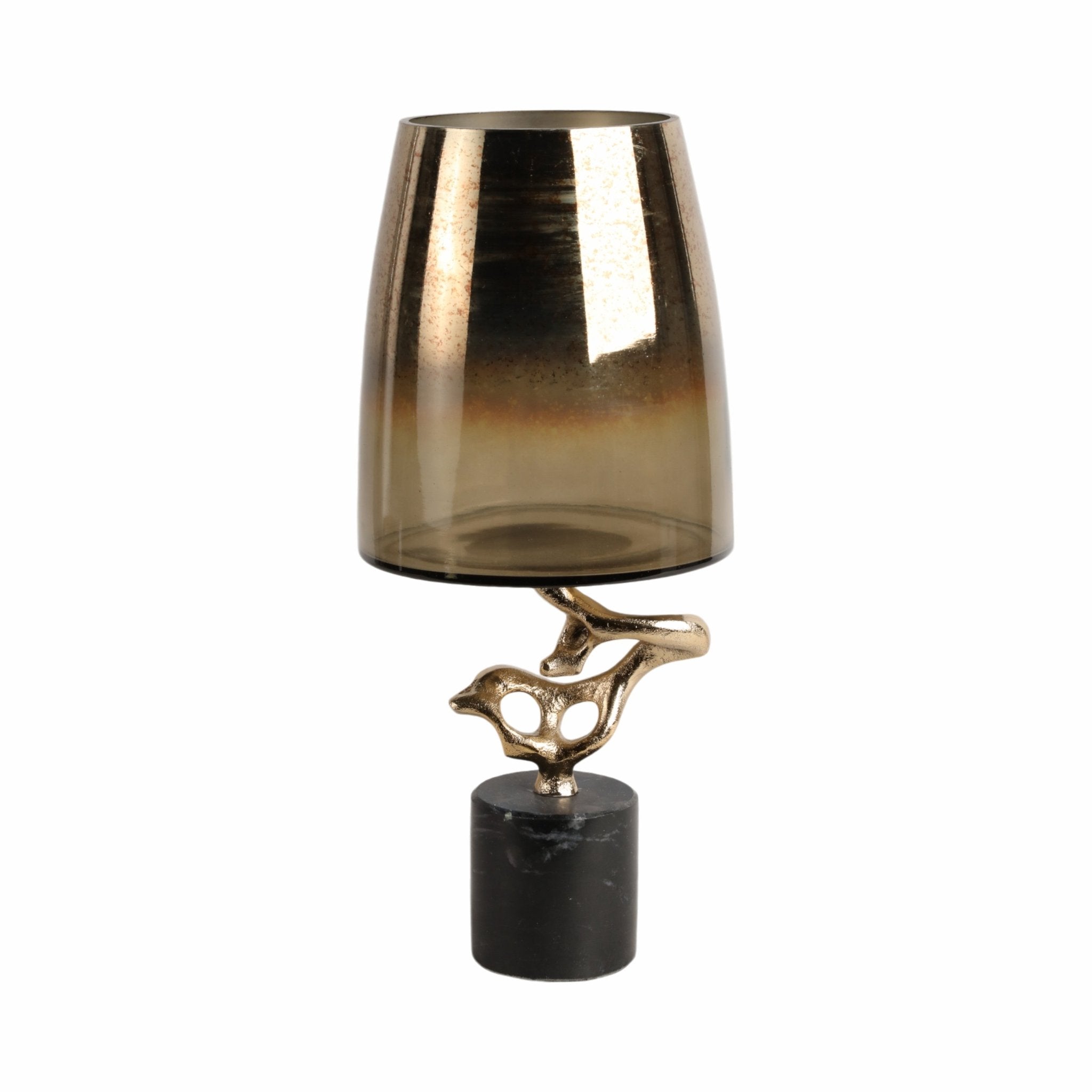 Lusaka Hurrican Glass W/stone Base, Gold Vases and Jars| Sagebrook Home