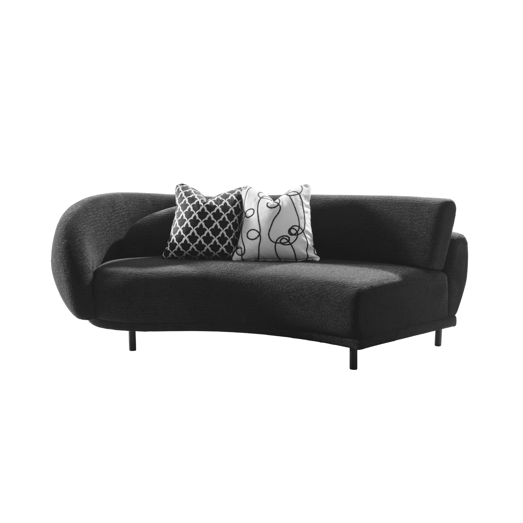 Lush Lounge Black Left Arm Facing Sofa W144 Sectionals| Roots Furniture