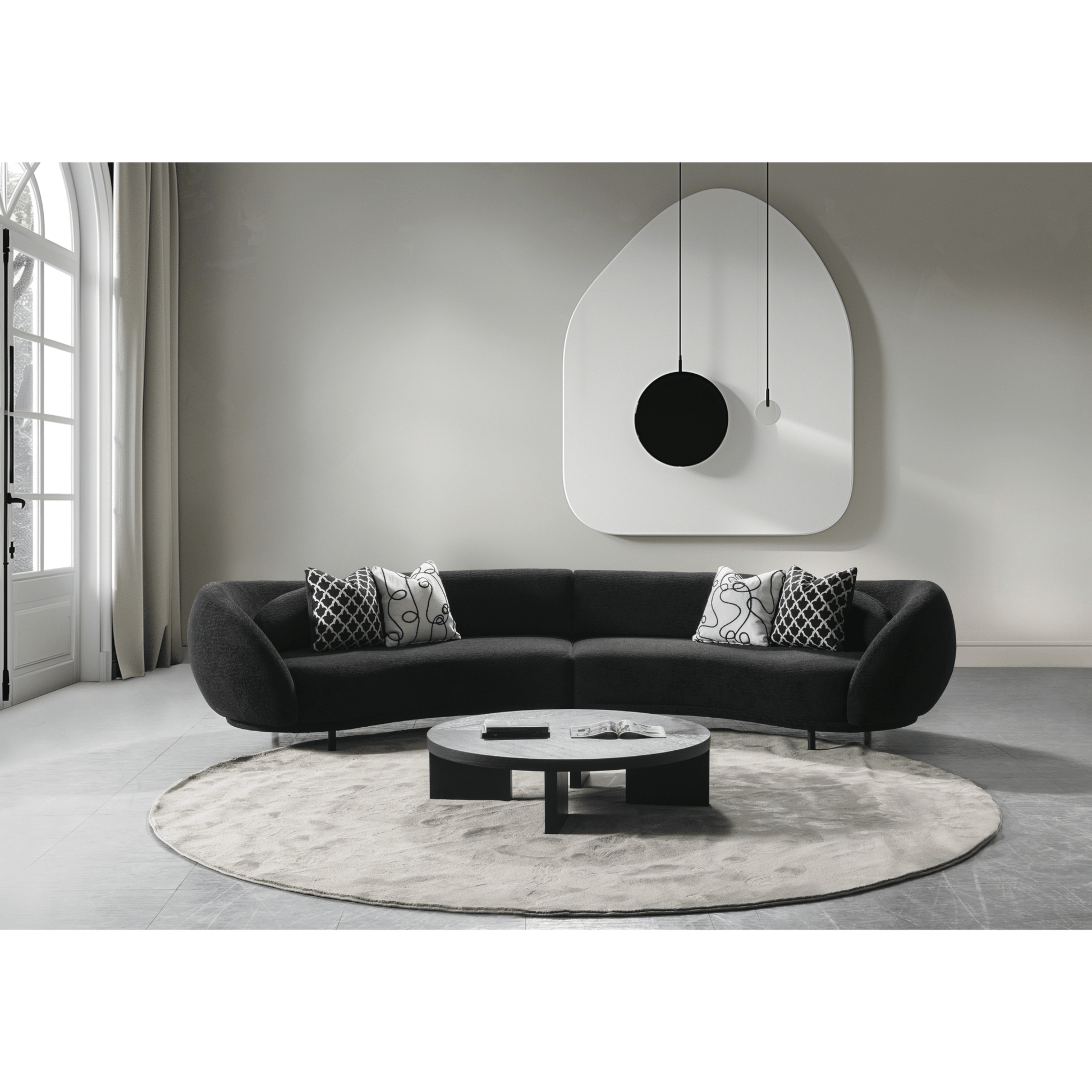 Lush Lounge Black Left Arm Facing Sofa W144 Sectionals| Roots Furniture