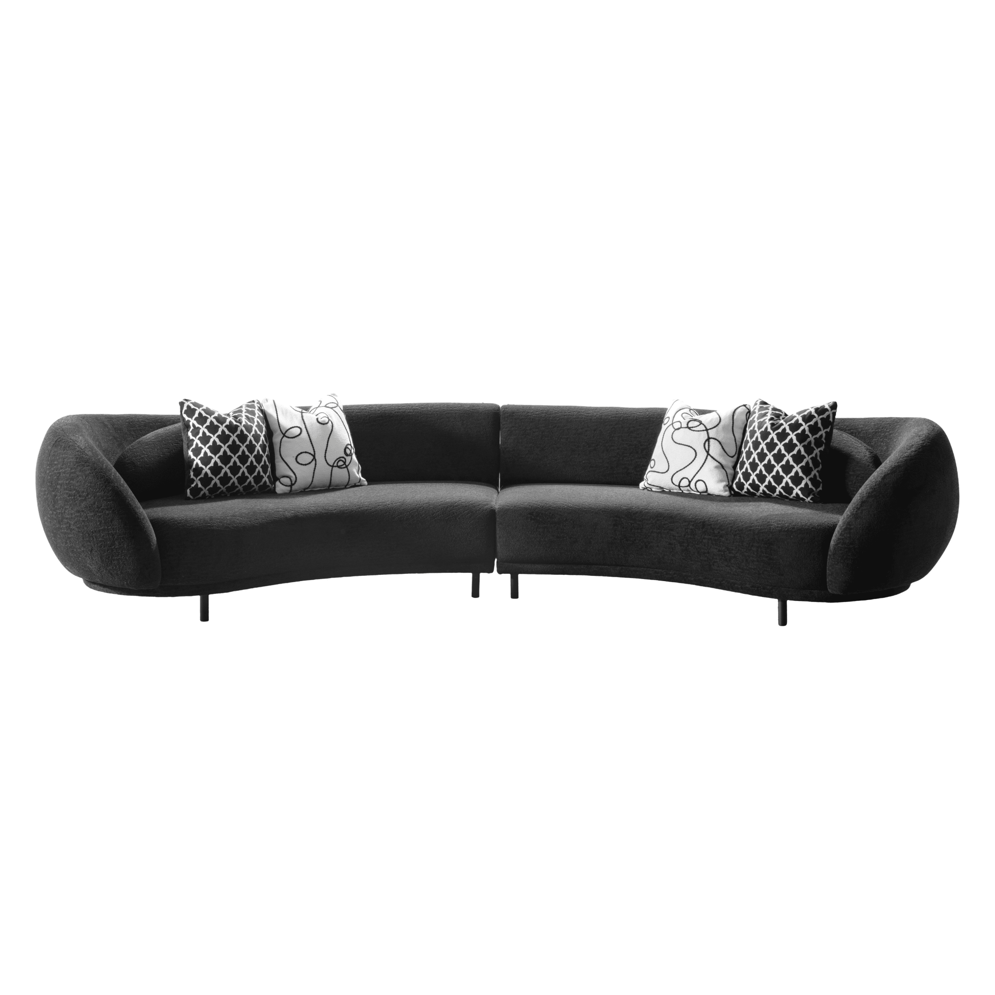 Lush Lounge Black Sectional Sectionals| Roots Furniture