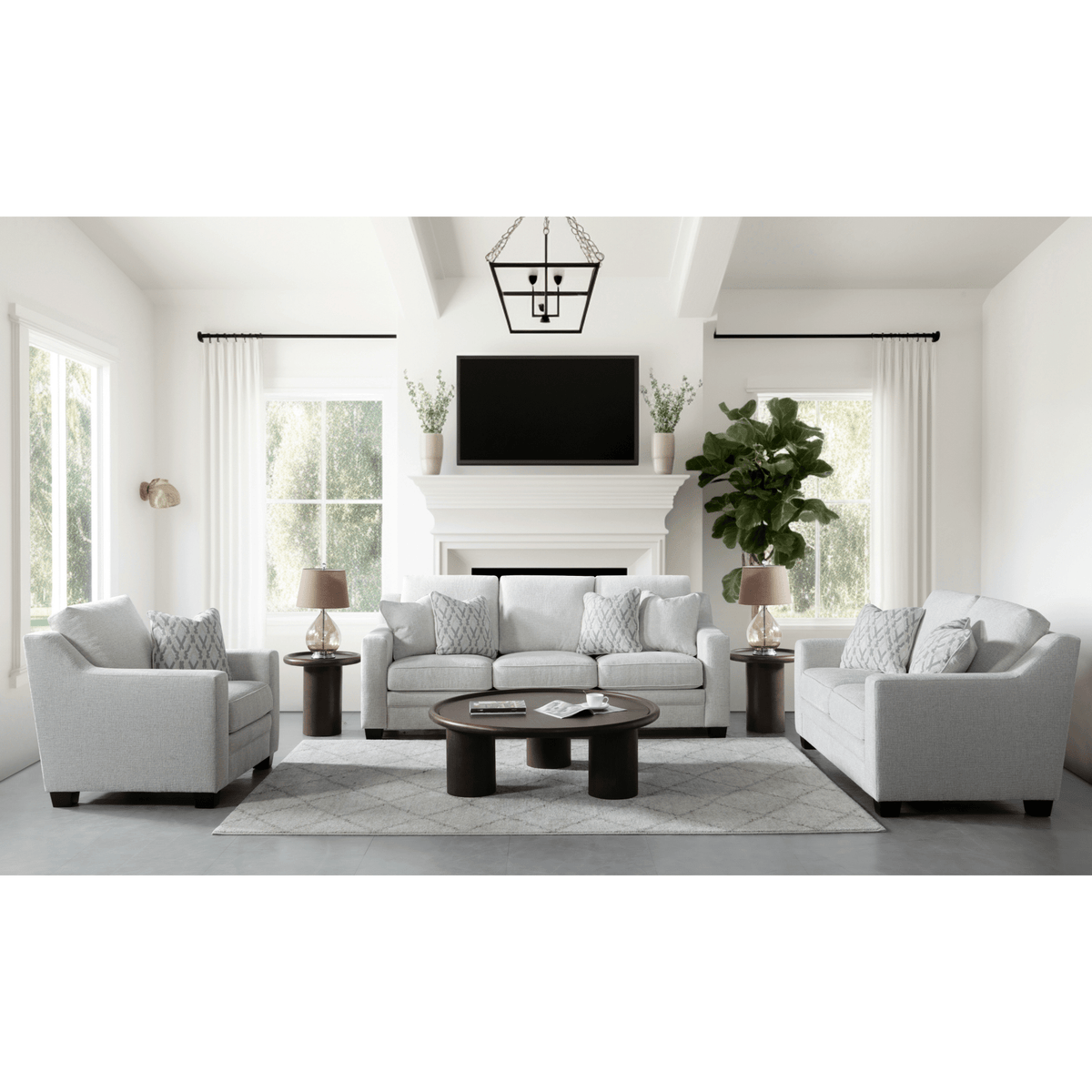 Luxe Haven Creamy Grey Sofa Set Living Room Sets| Roots Furniture
