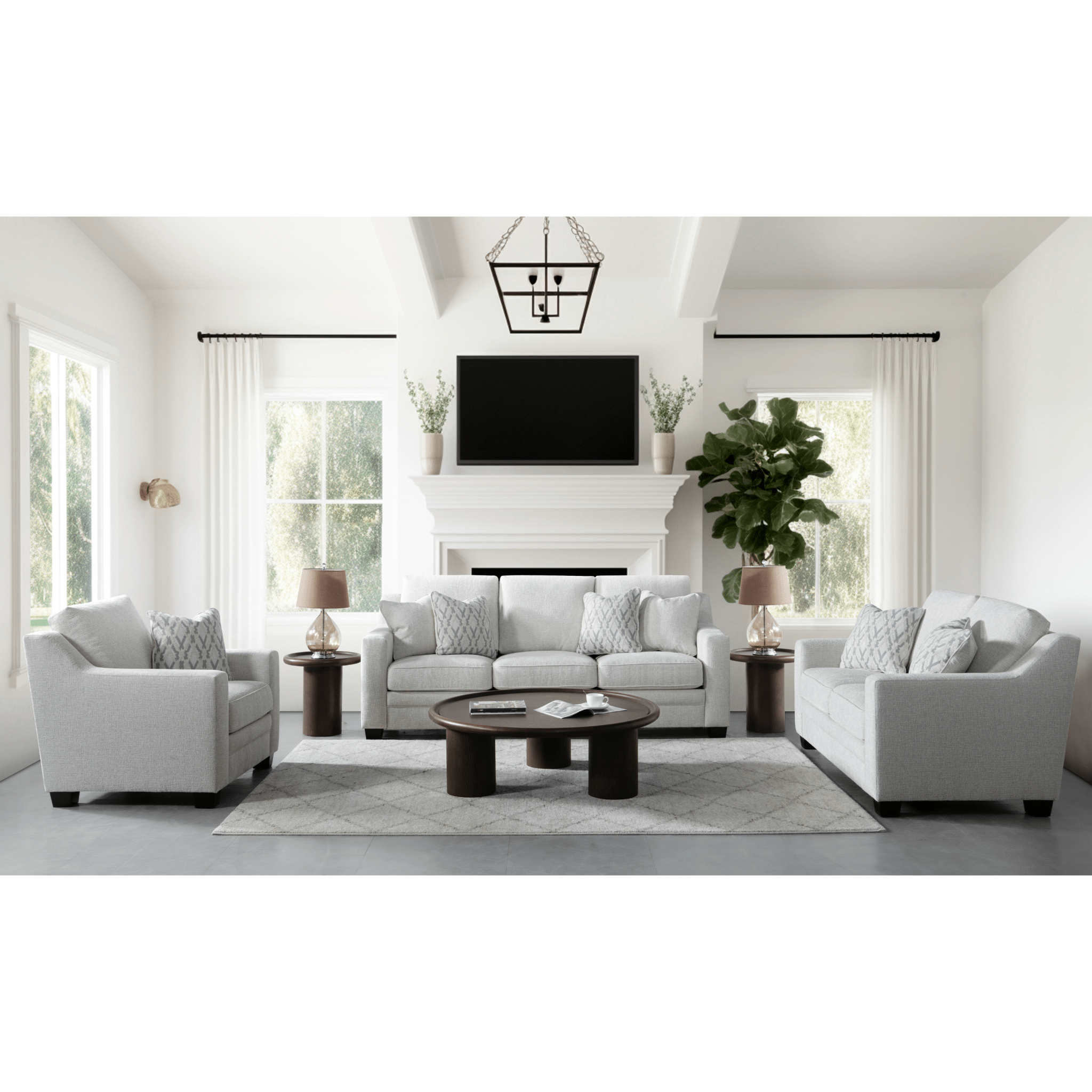 Luxe Haven Creamy Grey Sofa Set Living Room Sets| Roots Furniture
