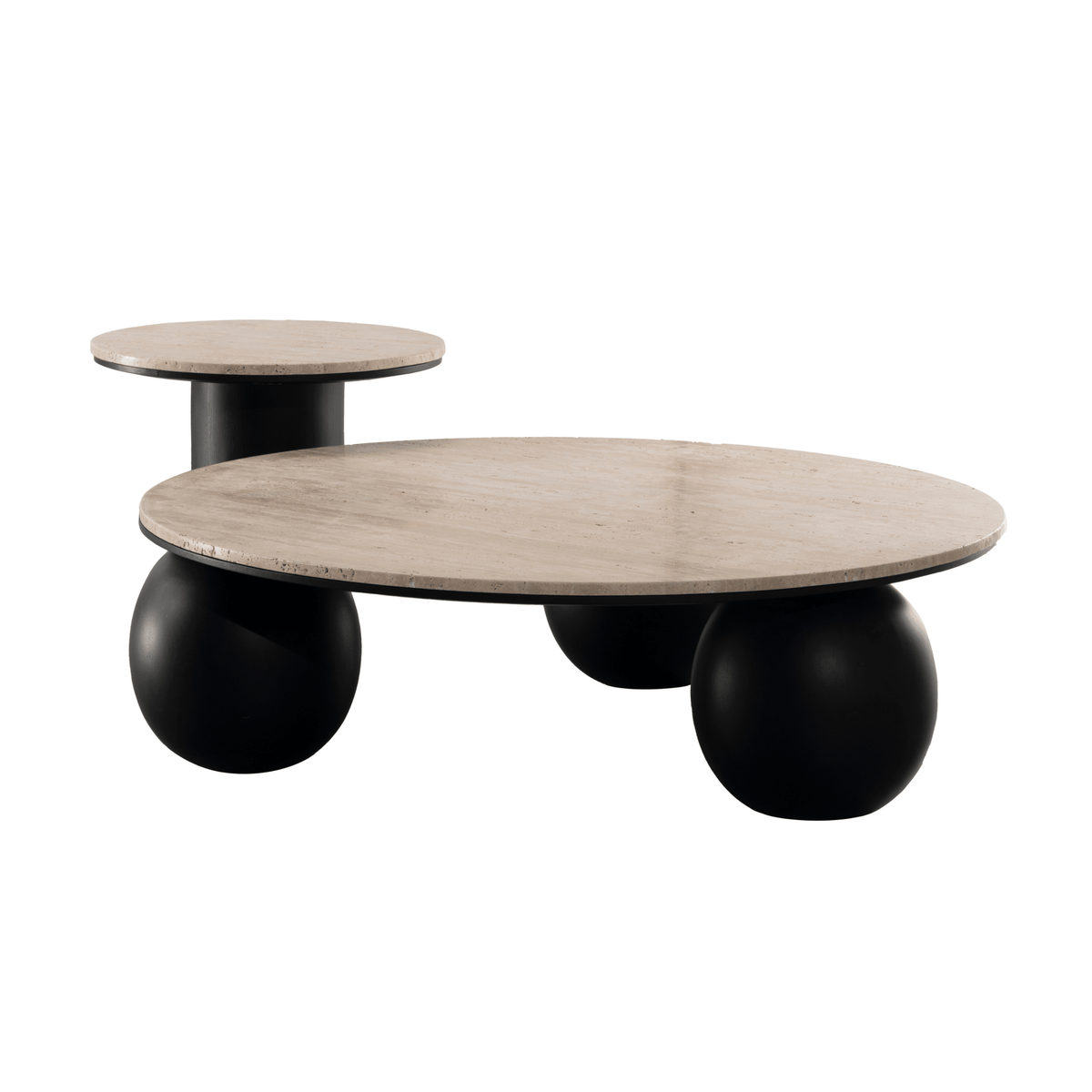 Luxe Living Beige/Black Side Table W56 Coffee Tables| Roots Furniture