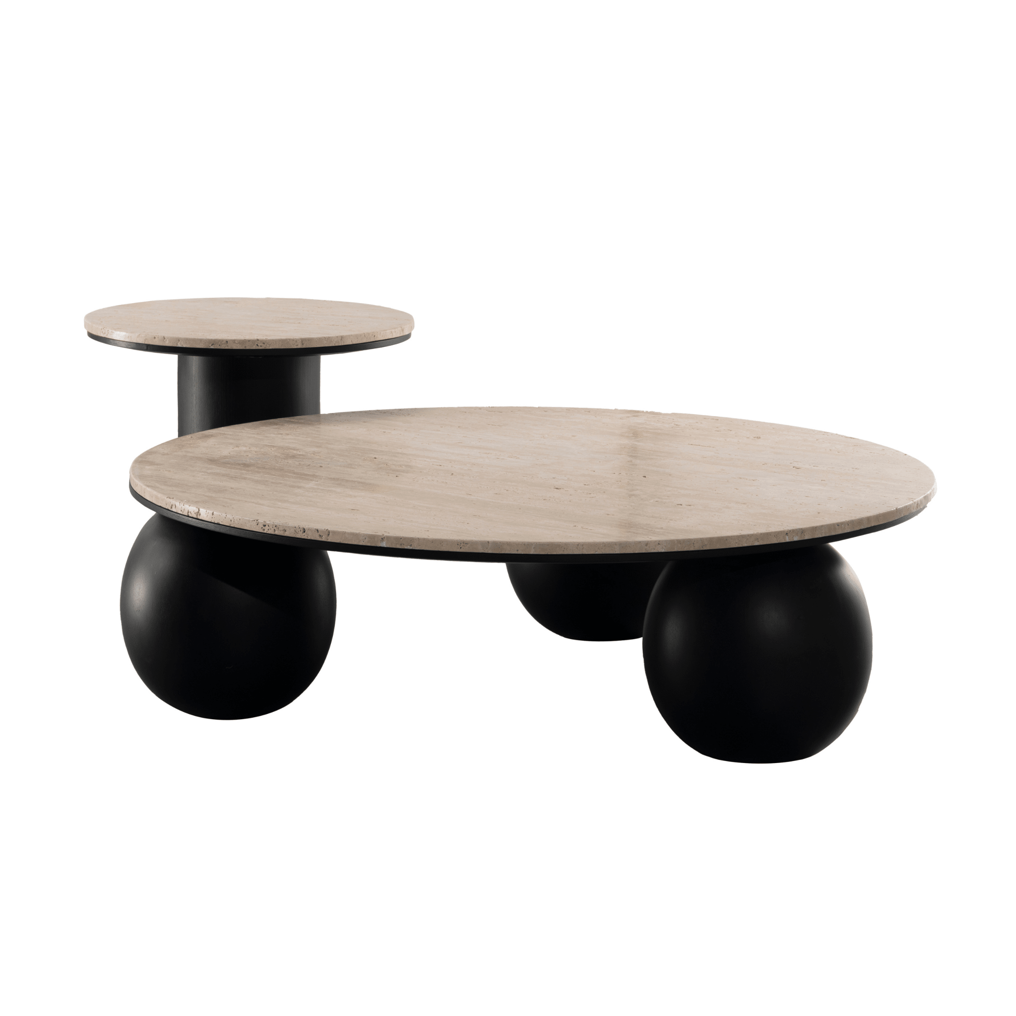 Luxe Living Beige/Black Side Table W56 Coffee Tables| Roots Furniture