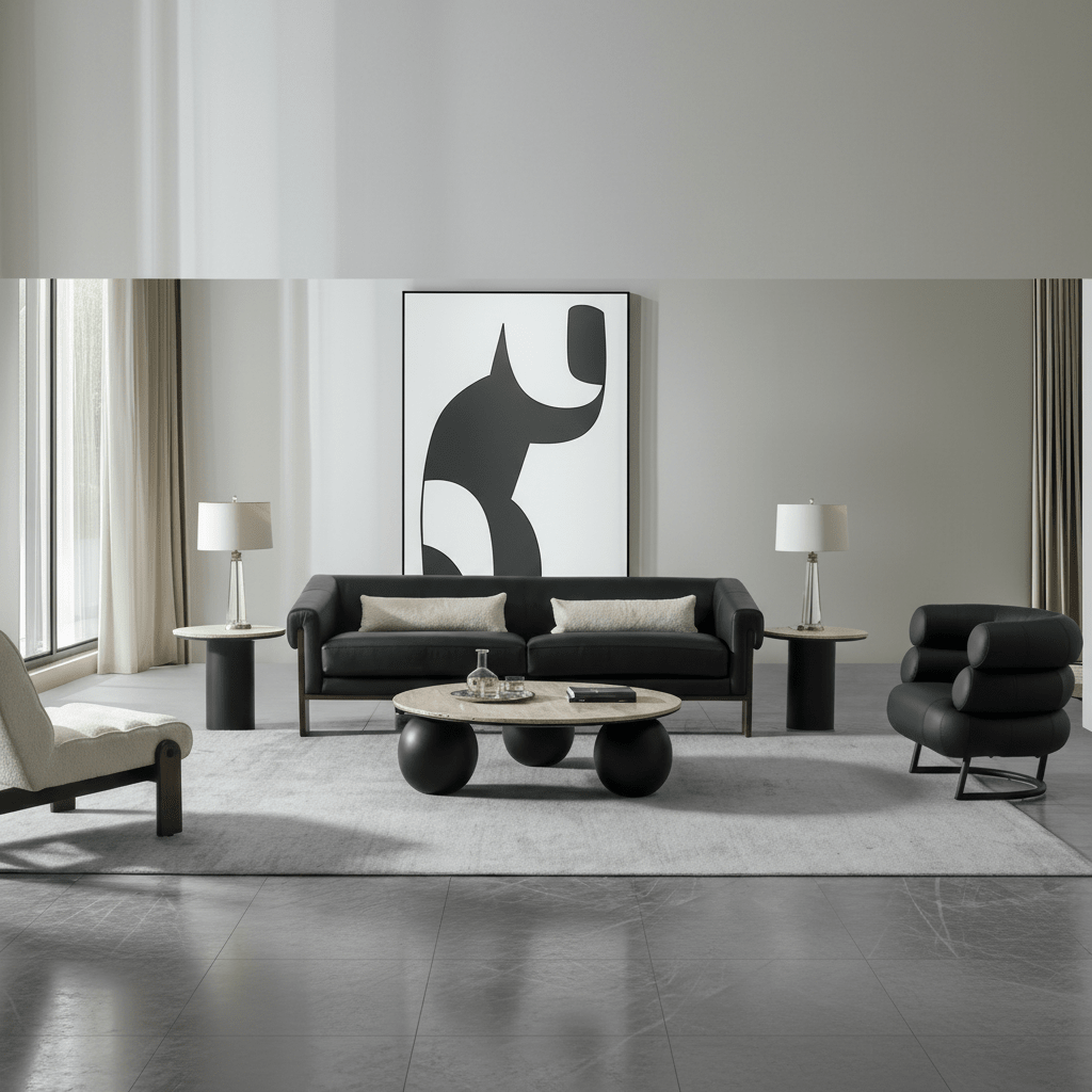 Luxe Living Beige/Black Side Table W56 Coffee Tables| Roots Furniture