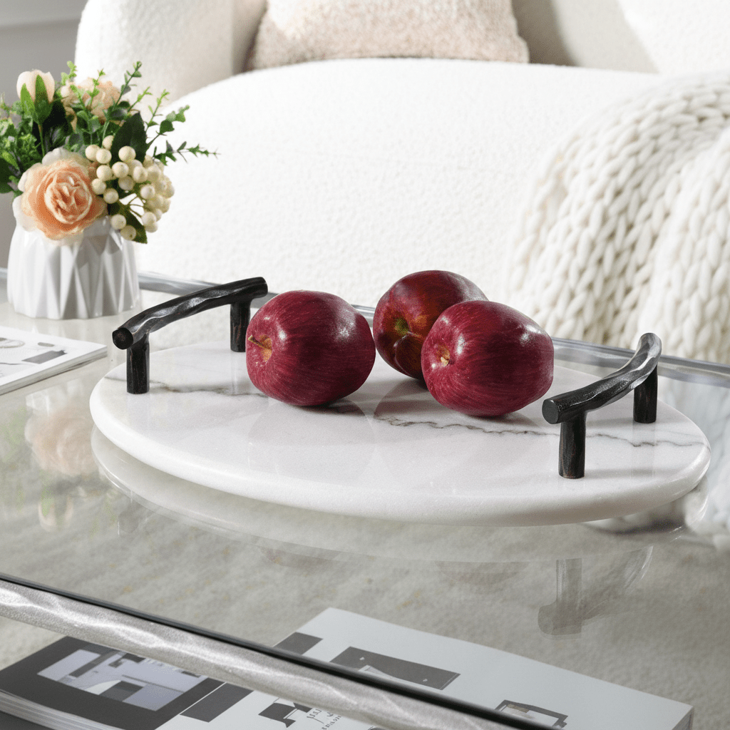 Luxo Marble Tray Black Hands Coffee Tables| Roots Furniture
