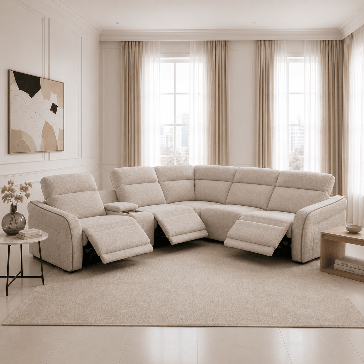 Luxora Grey Motion Power Sectional Recliners| Roots Furniture