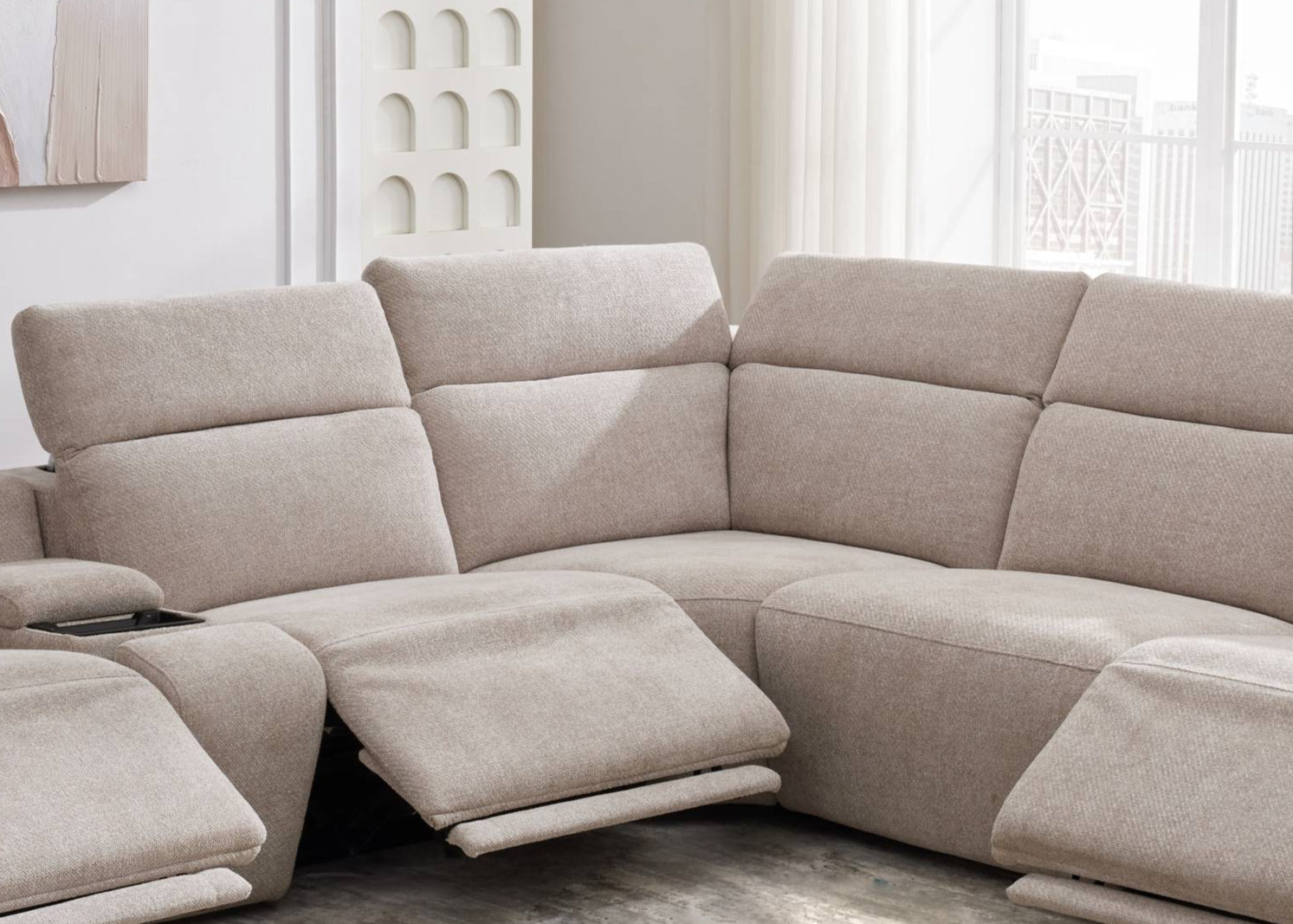 Luxora Grey Motion Power Sectional Recliners| Roots Furniture