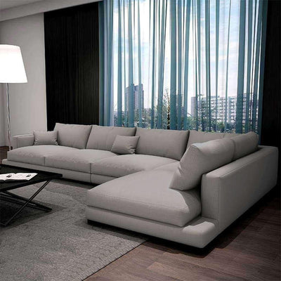 Luxurious L - Shape Sofa Linen and Swedish Wood By Alhome - a - Al Rugaib Furniture