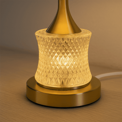 Luxury Crystal Base Table Lamp with Golden Touch - Al Rugaib Furniture