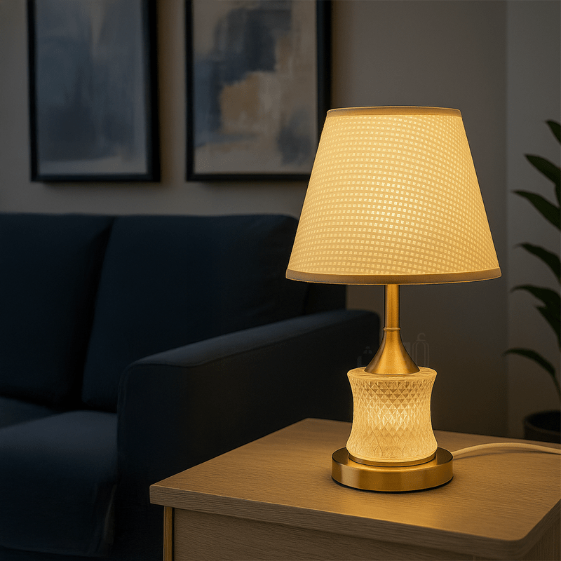 Luxury Crystal Base Table Lamp with Golden Touch - Al Rugaib Furniture