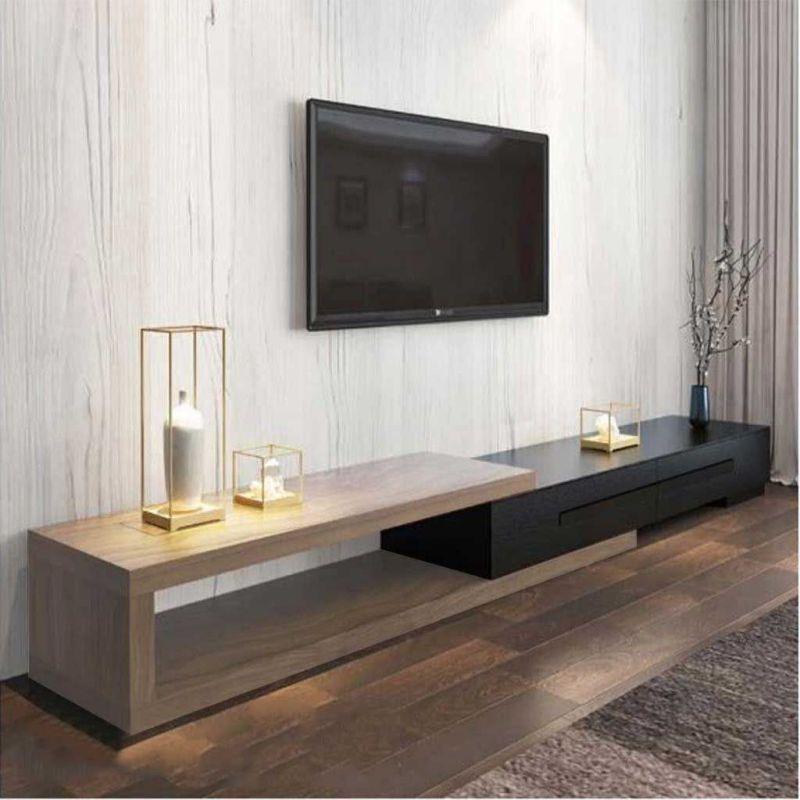Luxury Engineered wood TV Table - 260x40x40 cm - Brown By Alhome - 110113199 TV Units| Alhome