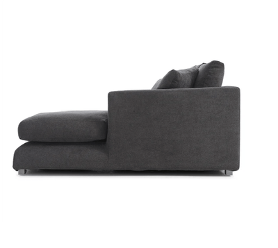 Luxury L - Shaped Sofa with Plush Cushions – Dark Grey - Al Rugaib Furniture