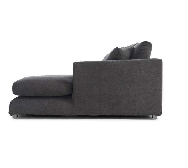 Luxury L - Shaped Sofa with Plush Cushions – Dark Grey - Al Rugaib Furniture