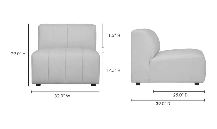 Lyric Slipper Chair Oatmeal Sectionals| Moe's Home