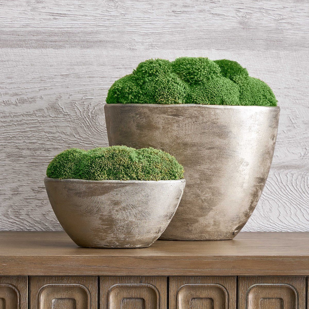 Lystra Moss Planters, S/2 Table Decors| Uttermost