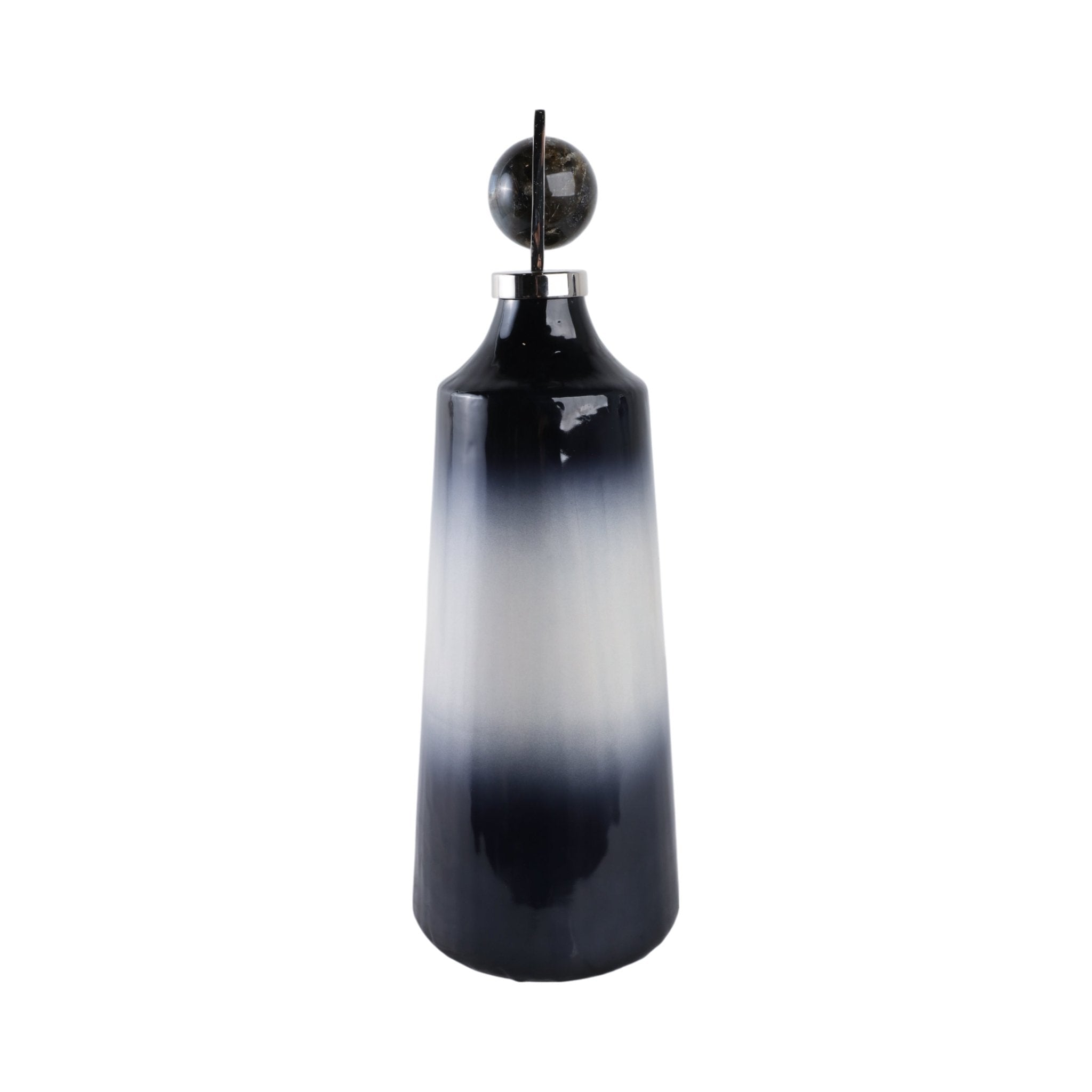 Macklin Labradorite Stone And Metal Bott Vases and Jars| Sagebrook Home