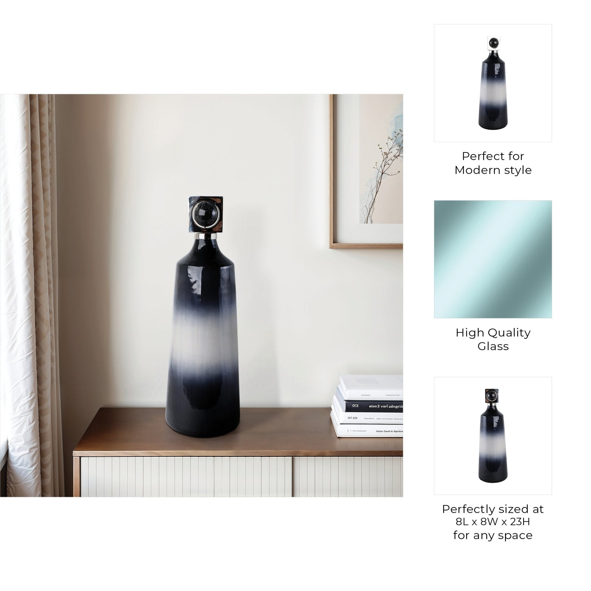 Macklin Labradorite Stone And Metal Bott Vases and Jars| Sagebrook Home