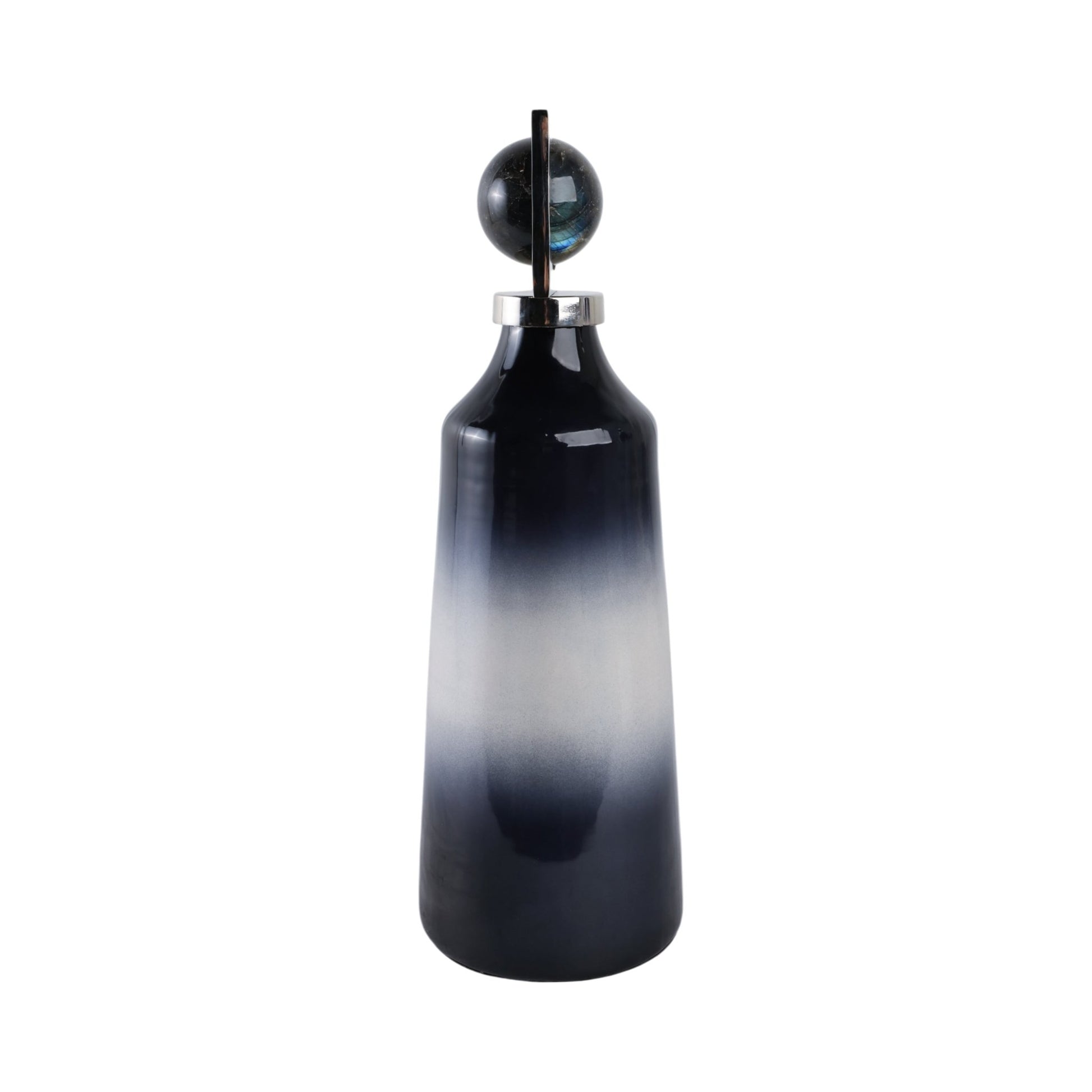 Macklin Labradorite Stone And Metal Bott Vases and Jars| Sagebrook Home