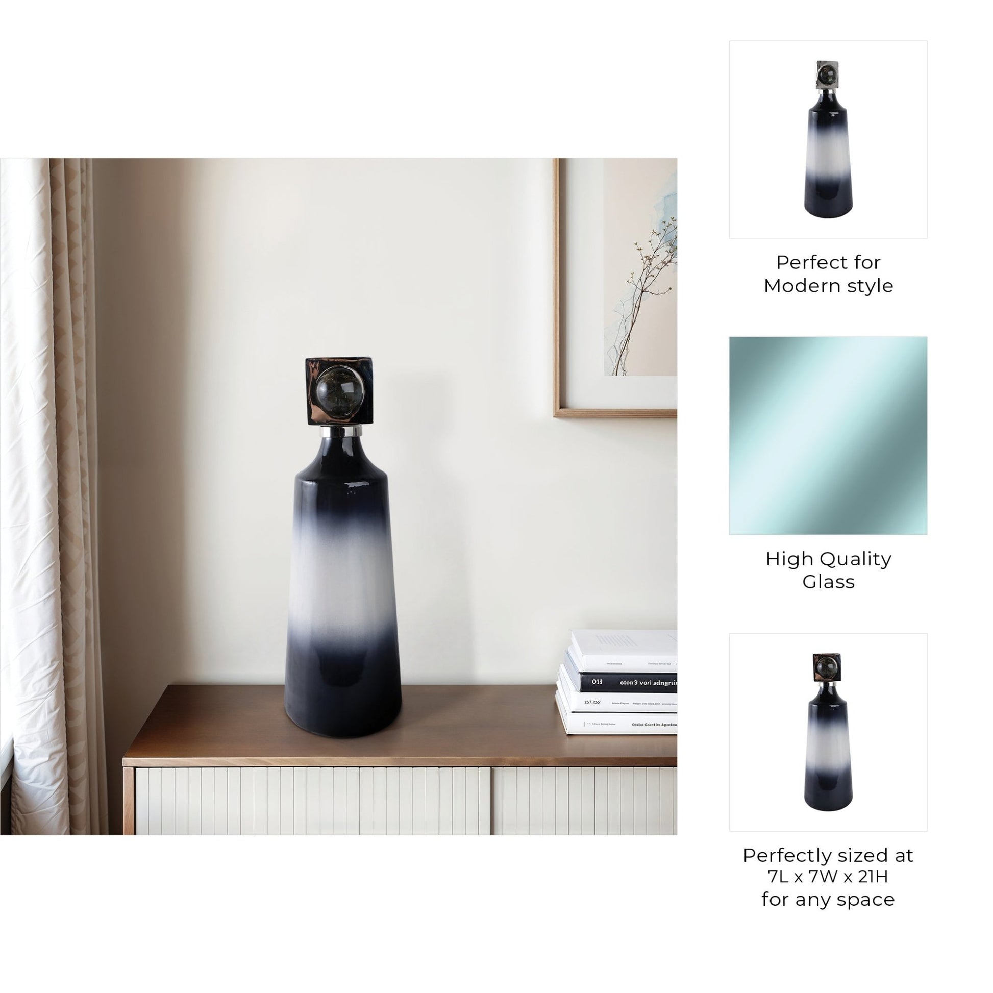 Macklin Labradorite Stone And Metal Bott Vases and Jars| Sagebrook Home