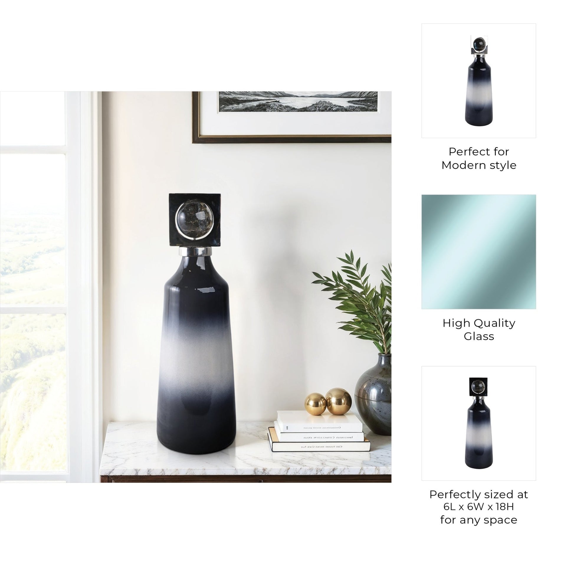 Macklin Labradorite Stone And Metal Bott Vases and Jars| Sagebrook Home