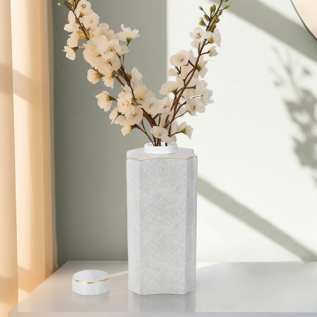 MADURA CONTAINER WITH LID, SAGE Vases and Jars| Sagebrook Home