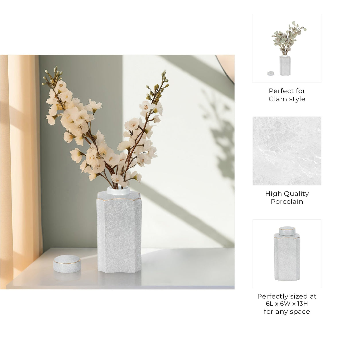 MADURA CONTAINER WITH LID, SAGE Vases and Jars| Sagebrook Home