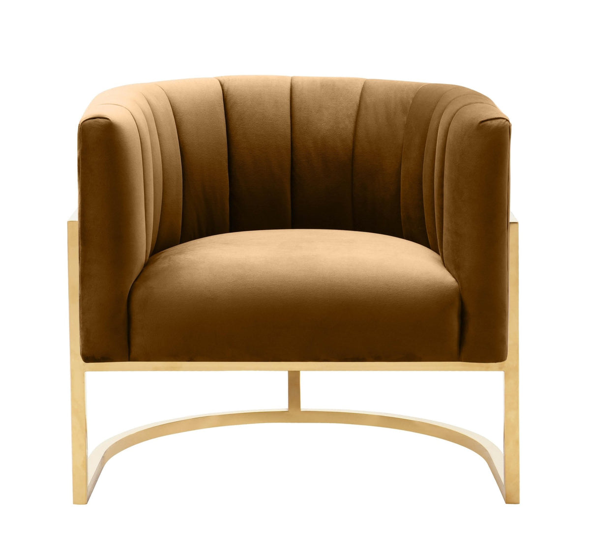 Magnolia Cognac Velvet Chair Chairs| TOV