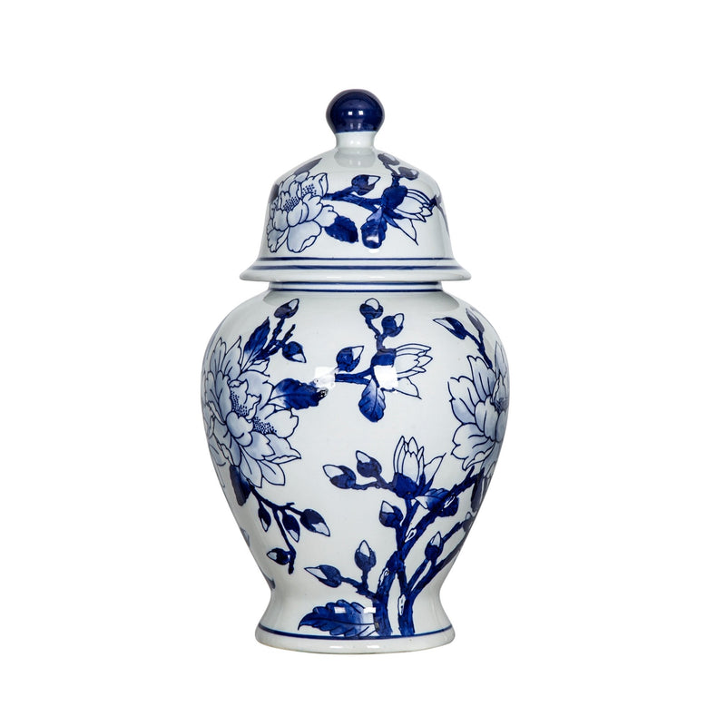 Magnolia Ginger Jar,Blue/White - Al Rugaib Furniture