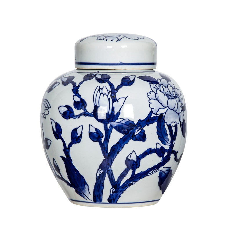 Magnolia Jar,Blue/White - Al Rugaib Furniture