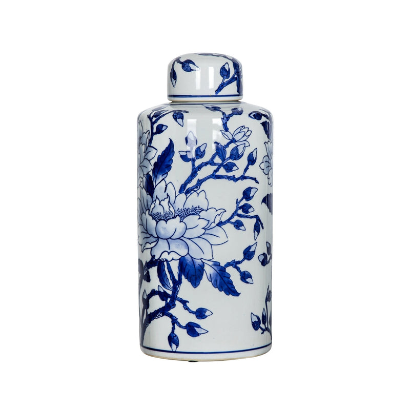 Magnolia Jar,Blue/White - Al Rugaib Furniture
