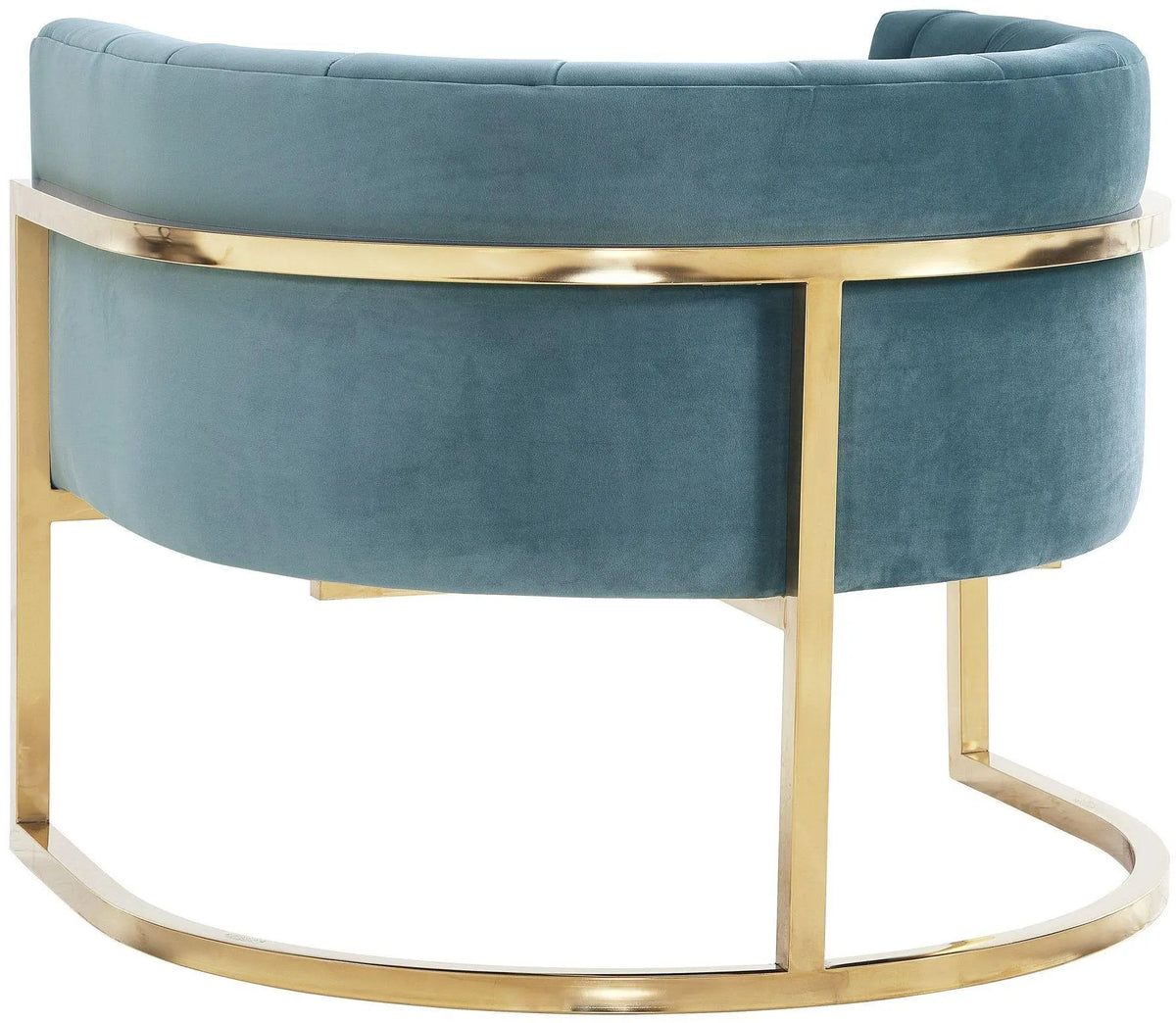 Magnolia Sea Blue Chair with Gold Base Chairs| TOV