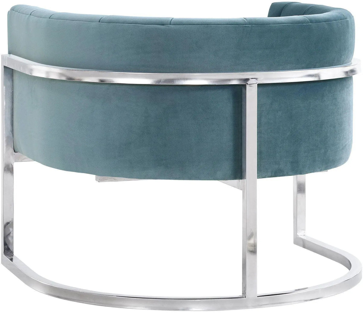 Magnolia Sea Blue Chair with Silver Base Chairs| TOV