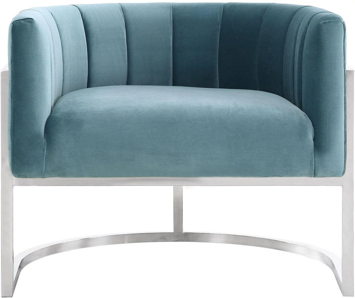 Magnolia Sea Blue Chair with Silver Base Chairs| TOV