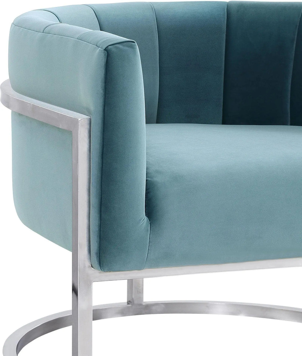 Magnolia Sea Blue Chair with Silver Base Chairs| TOV