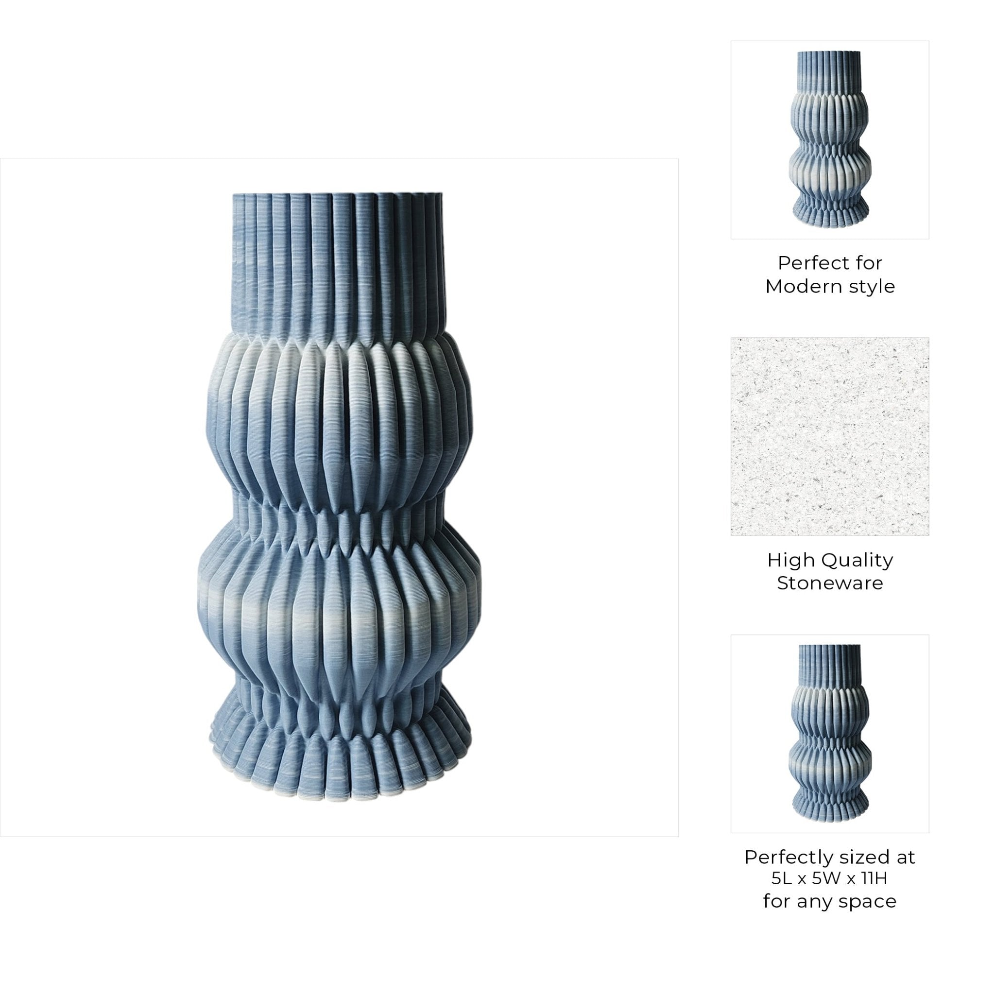 Malta 3d Printed Vase Vases and Jars| Sagebrook Home
