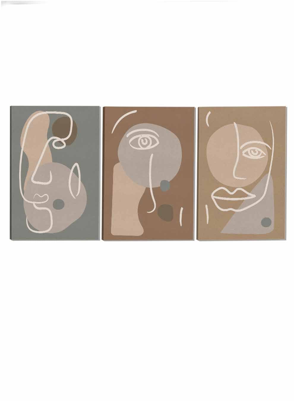 Man Face Abstract Paintings(set of 3) Paintings & Pictures| LOWHA