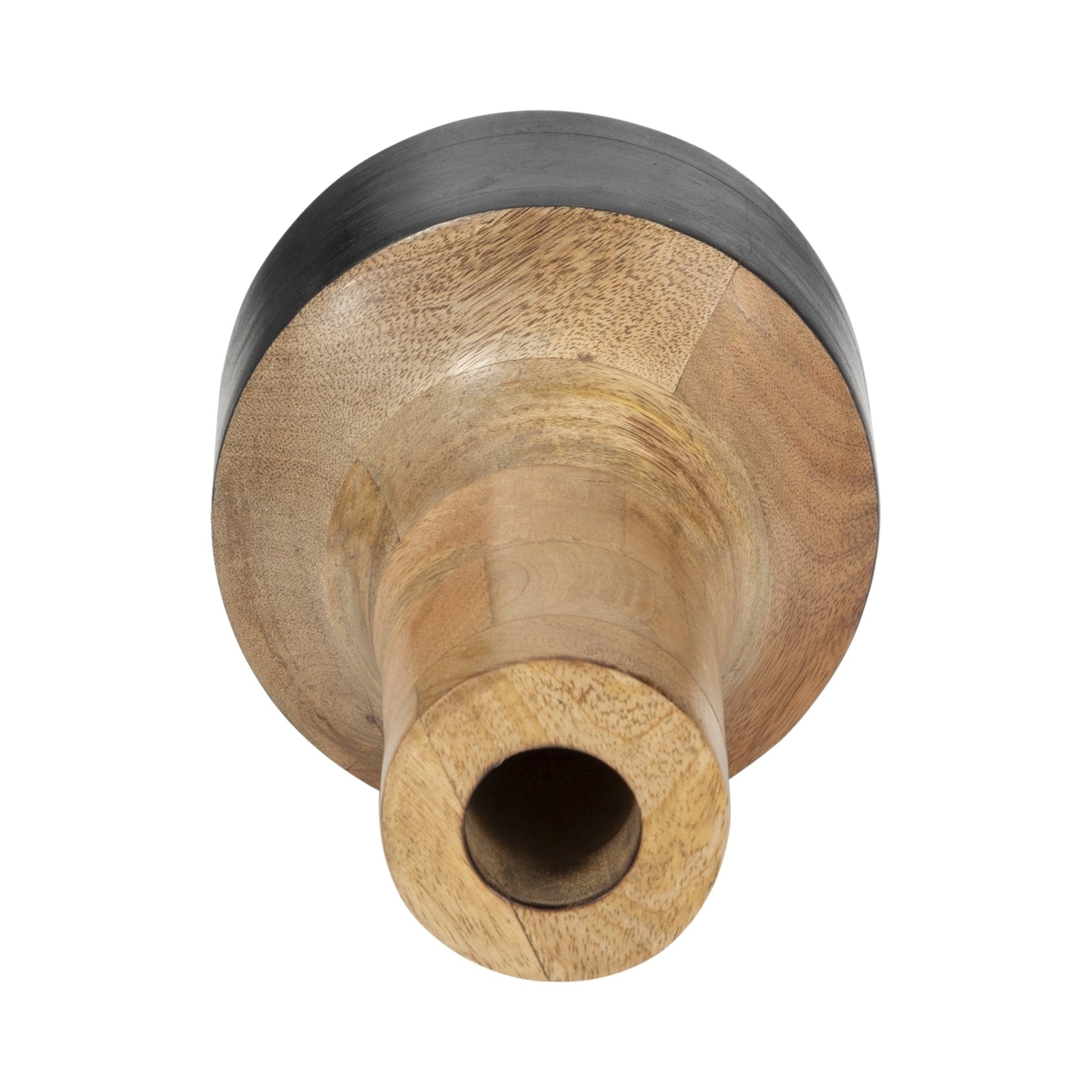 MANGO WOOD, 11" 2-TONE VASE, BROWN/BLACK Vases and Jars| Sagebrook Home