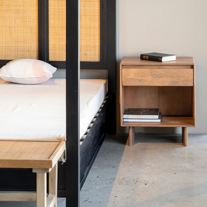 Mango Wood Bedroom With 2 Free Lamp Gift - Al Rugaib Furniture