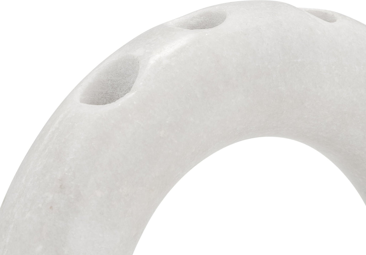 MARBLE, 10" 4-TAPER CANDLE HOLDER, WHITE Candle Holders| Sagebrook Home
