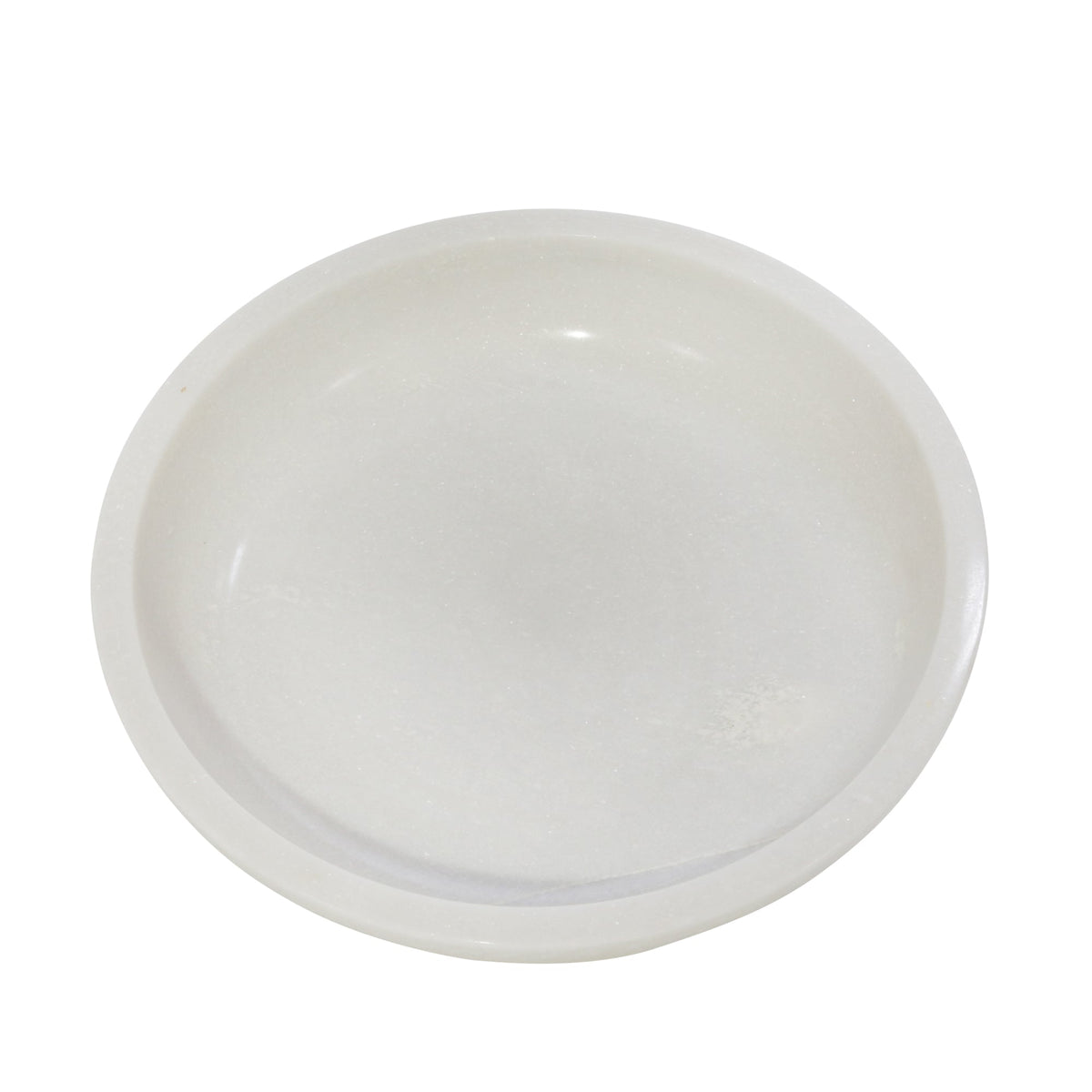 MARBLE 12" BOWL W/ METAL BASE, WHITE Bowl| Sagebrook Home