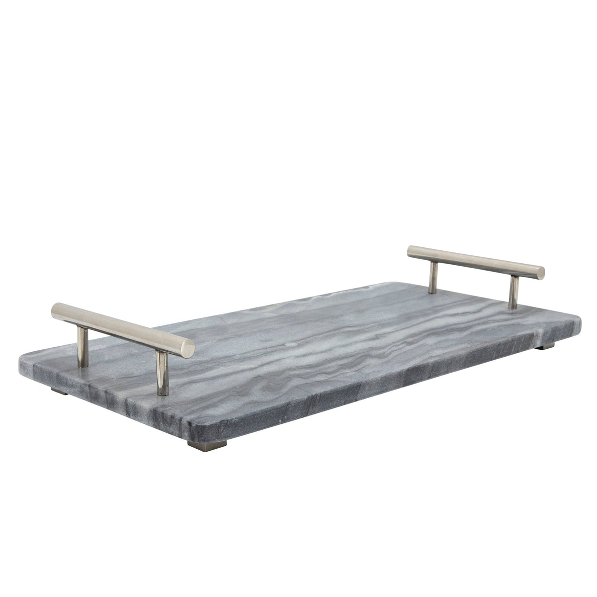 MARBLE 18X9 TRAY W/ HANDLES, BLACK Tray| Sagebrook Home