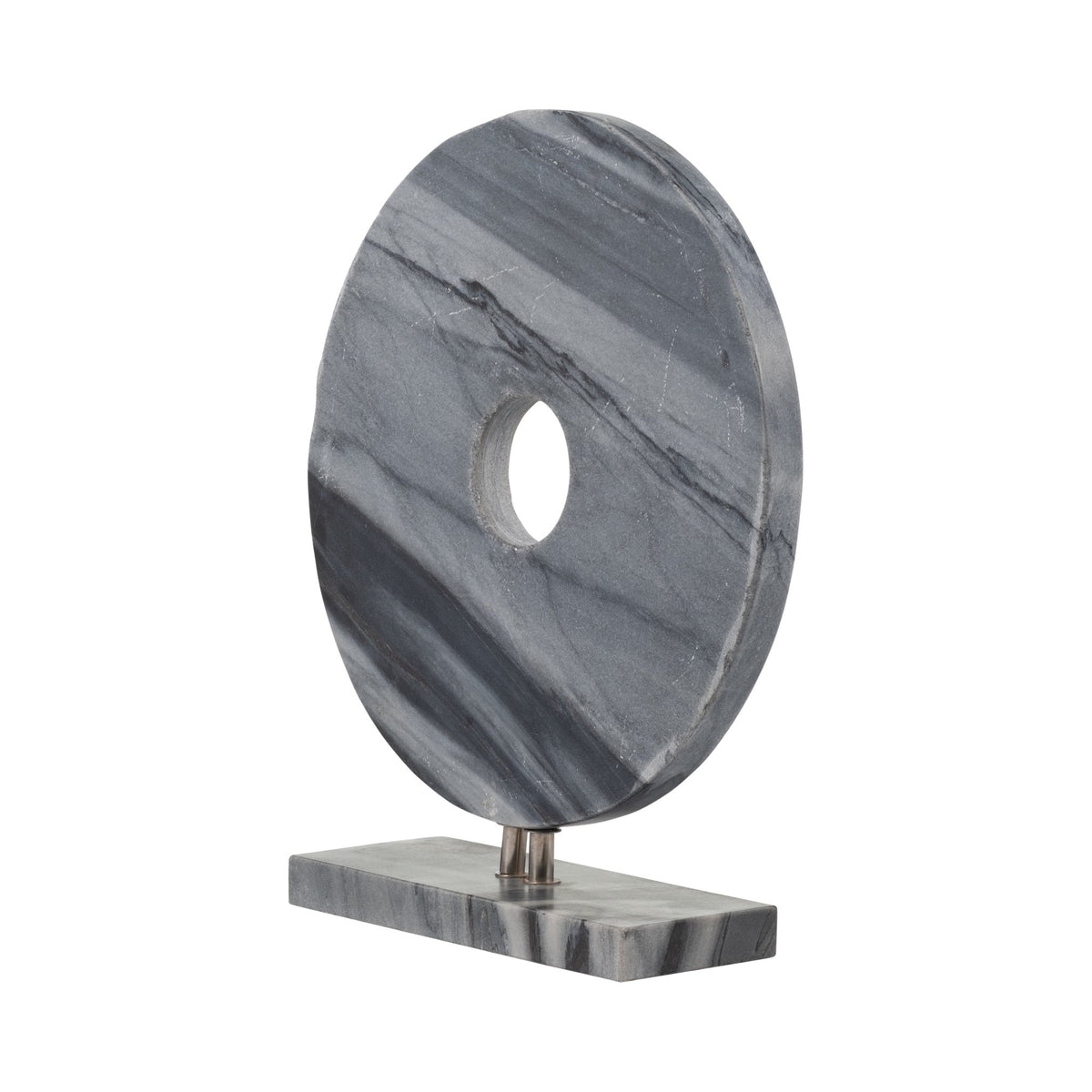 MARBLE 6" DISK W/ BASE, GRAY Table Decors| Sagebrook Home