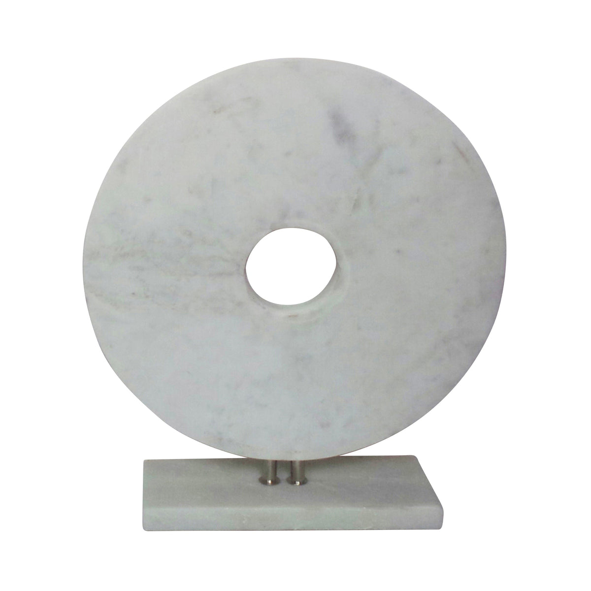 MARBLE 6" DISK W/ BASE, WHITE Table Decors| Sagebrook Home