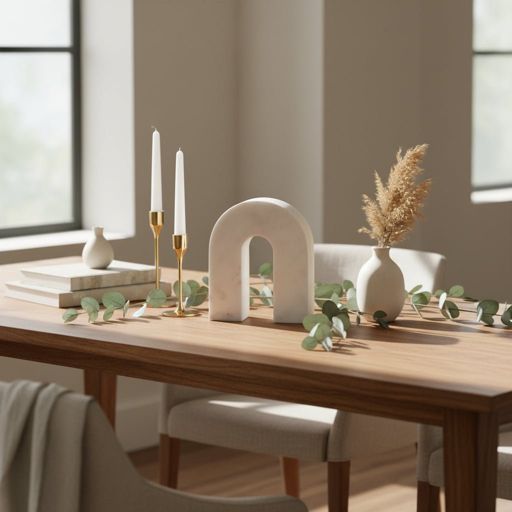 MARBLE, 6"H HORSESHOE TABLETOP DECO, WHITE Table Decors| Sagebrook Home