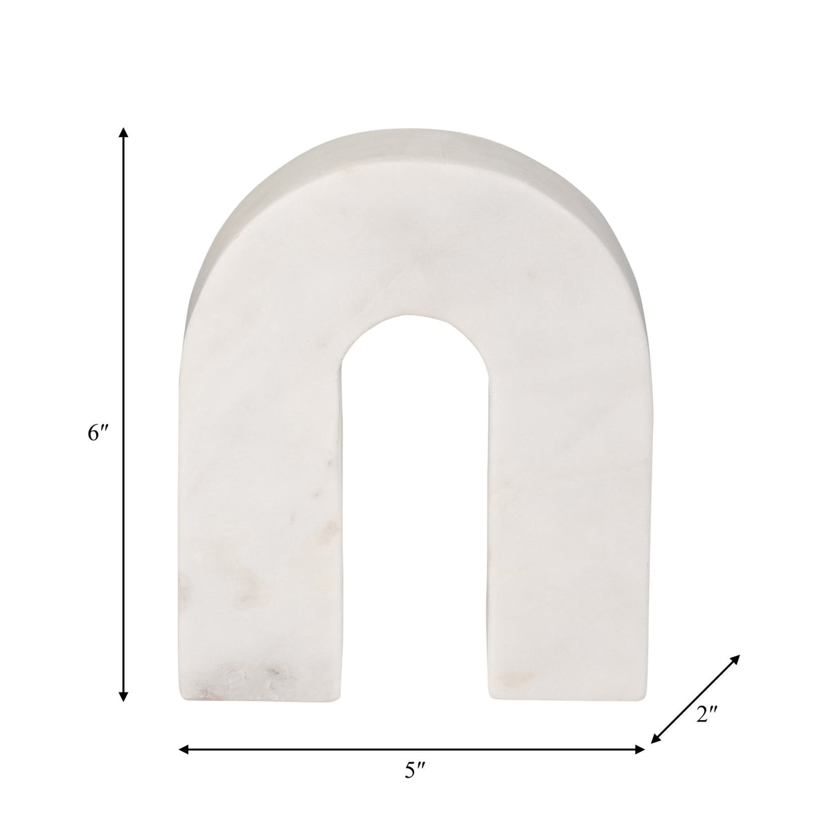 MARBLE, 6"H HORSESHOE TABLETOP DECO, WHITE Table Decors| Sagebrook Home