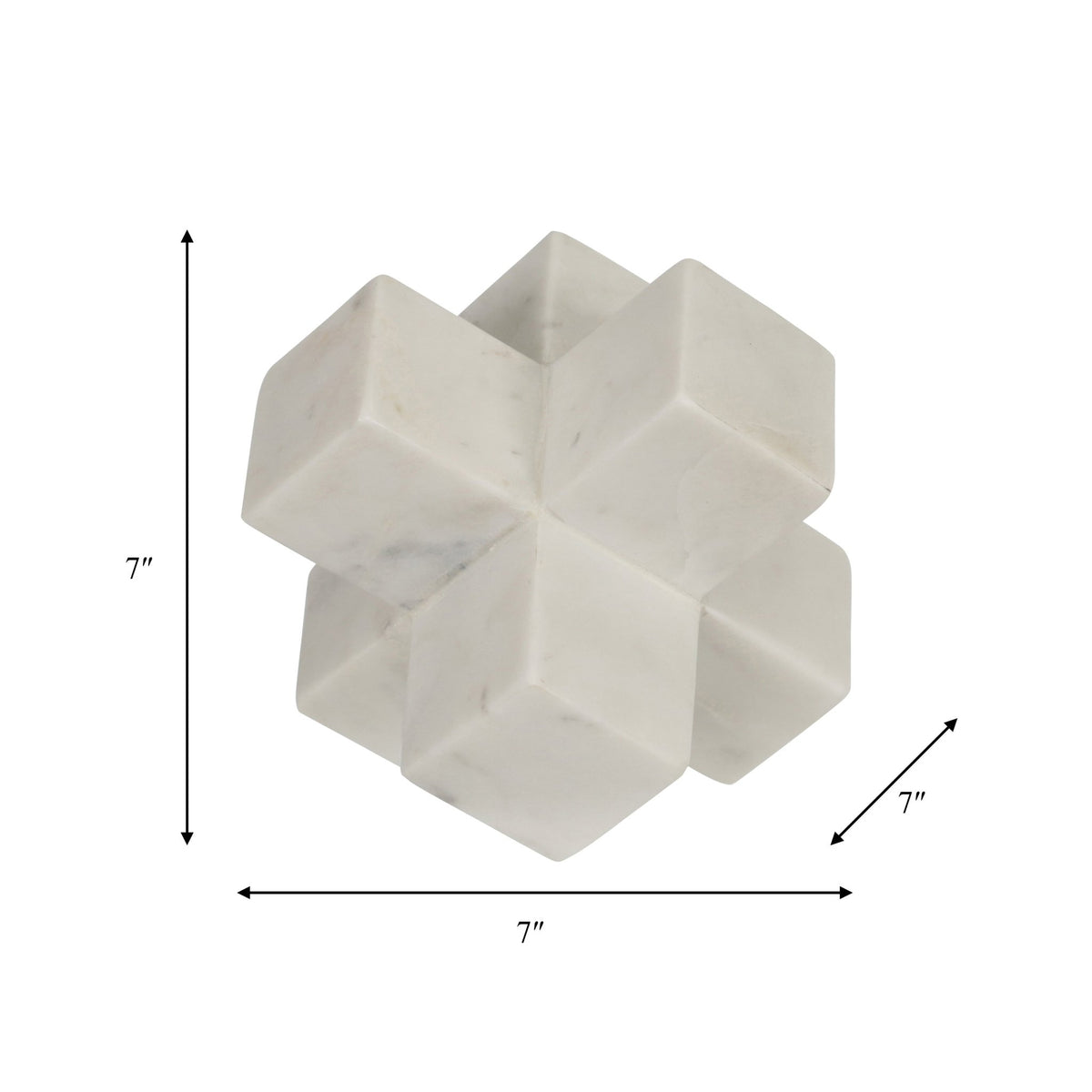 MARBLE 7" JACK DECO, WHITE Table Decors| Sagebrook Home