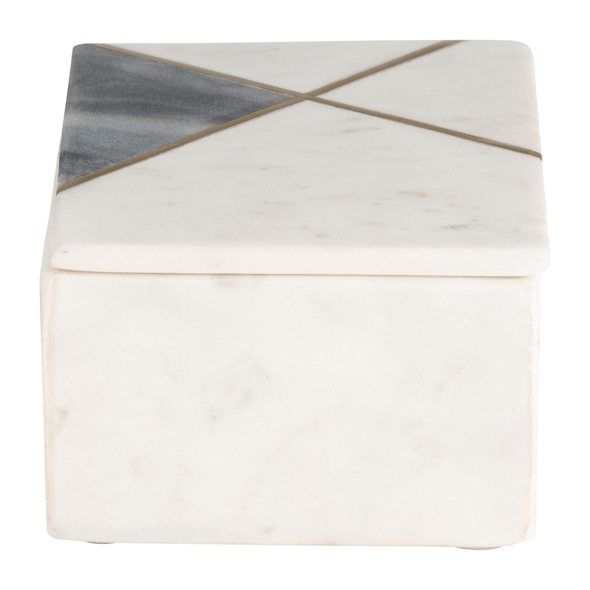 MARBLE, 7X5 RECTANGULAR BOX BRASS INLAY, WHITE Box| Sagebrook Home