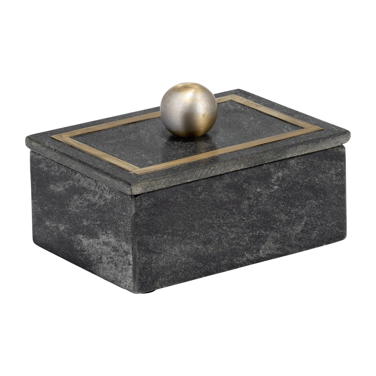 Marble, 7X5 Rectangular Box - Knob, Black Box| Sagebrook Home