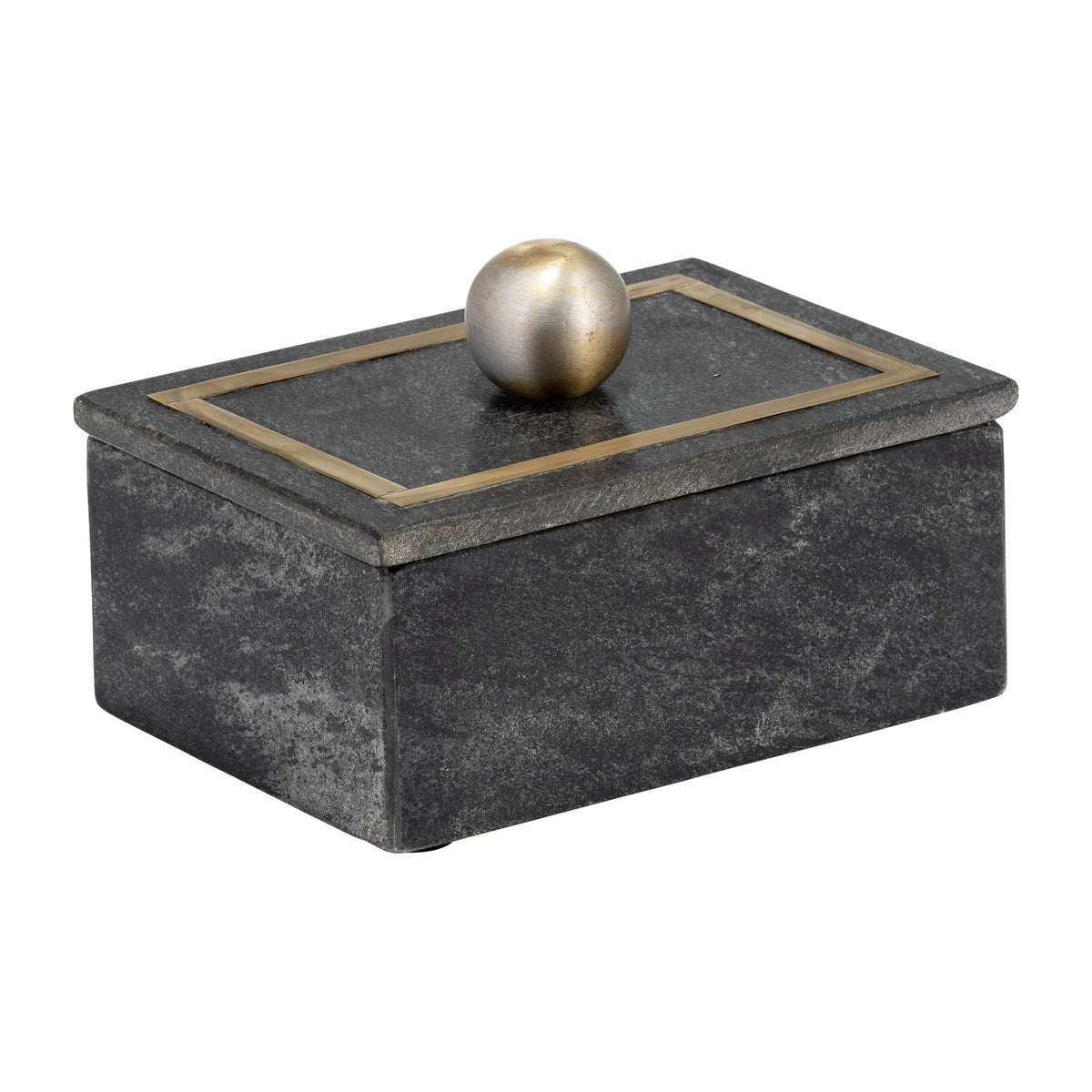 Marble, 7X5 Rectangular Box - Knob, Black Box| Sagebrook Home